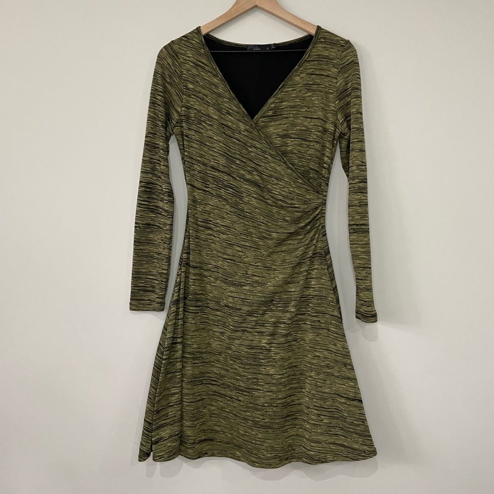 Prana Nadia faux wrap knit long sleeve dress
